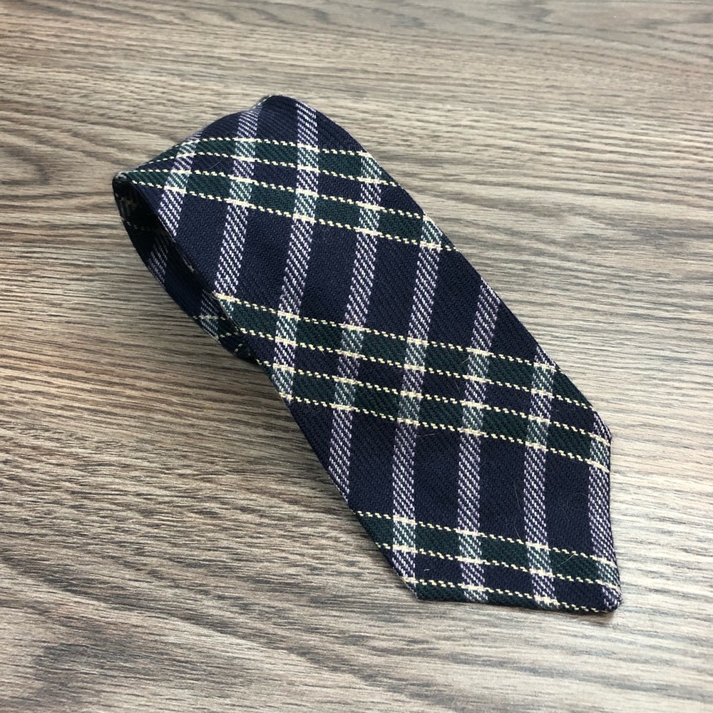Berkley Purple, Green & White Plaid Wool Tie